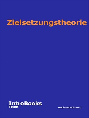 cover image of Zielsetzungstheorie